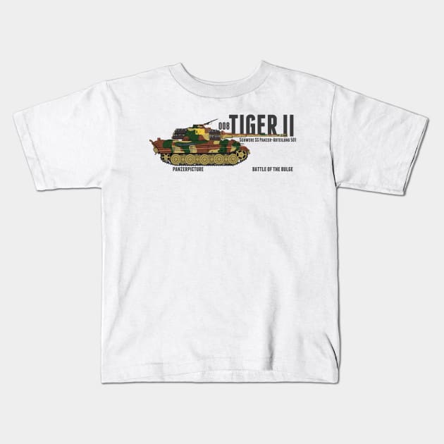 Tiger II 008 Battle of the Bulge Kids T-Shirt by Panzerpicture